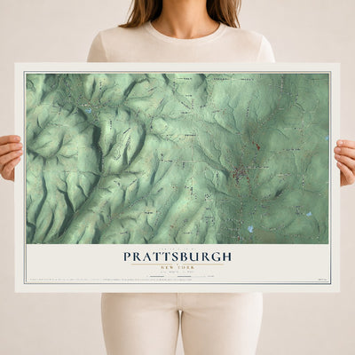 Prattsburgh, New York map print, 18" x 24" Archival Matte Print mockup