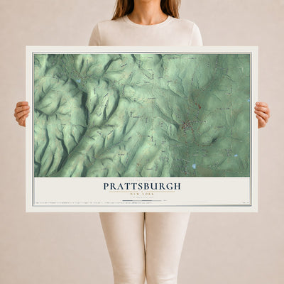 Prattsburgh, New York map print, 24" x 36" Archival Matte Print mockup