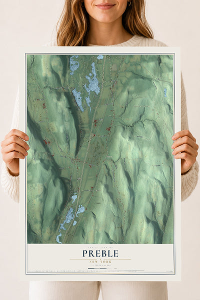 Preble, New York map print, 18" x 24" Archival Matte Print mockup