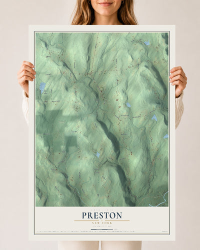 Preston, New York map print, 24" x 36" Archival Matte Print mockup
