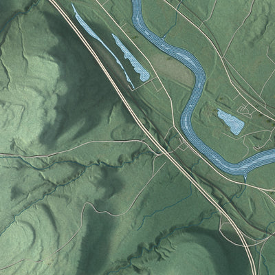 Close-up 1 of the Princetown, New York map artwork