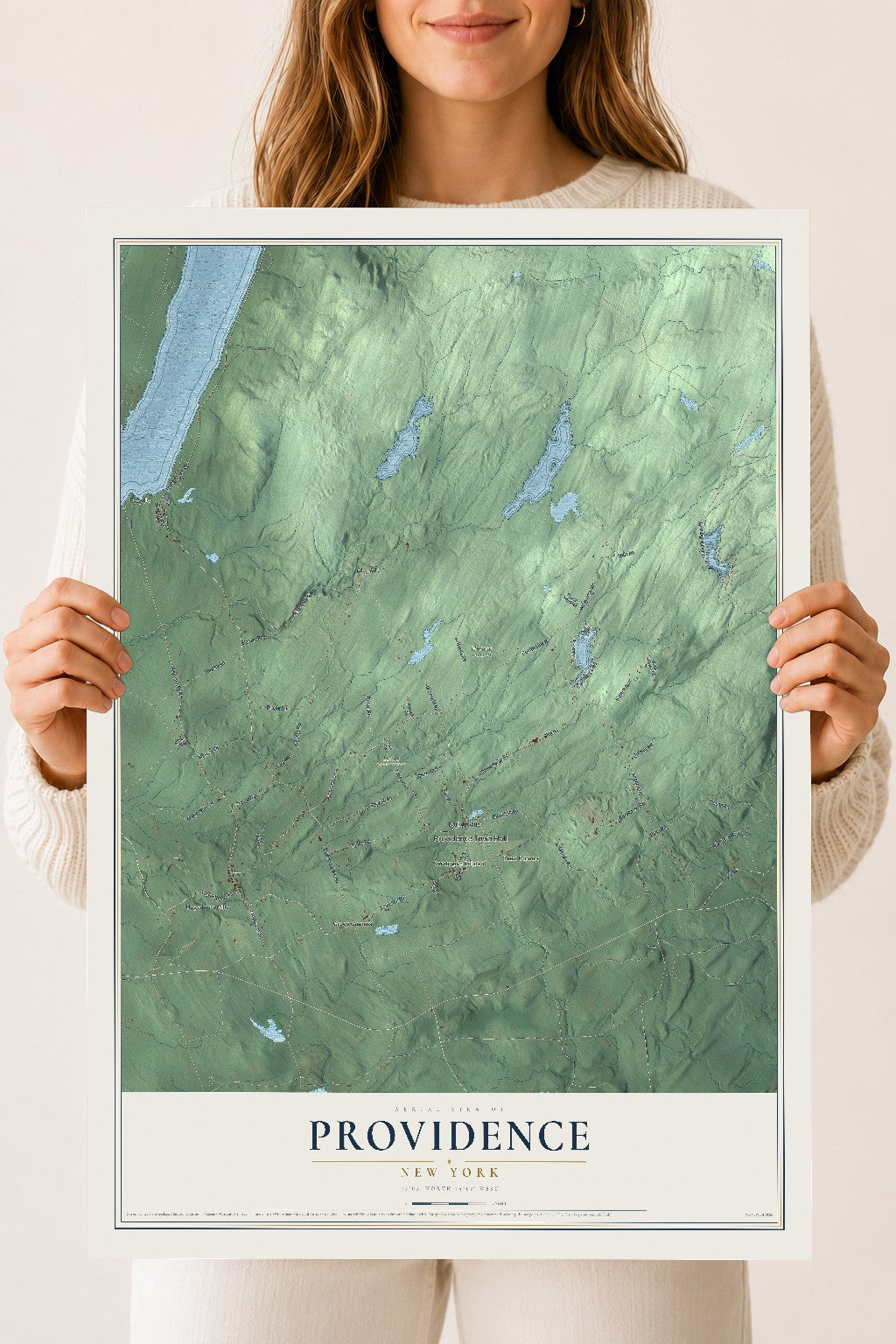 Providence, New York map print, 18" x 24" Archival Matte Print mockup