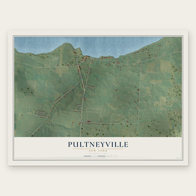 Pultneyville, New York map print, the full design