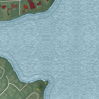 Close-up of the map of Quiogue, New York print showing street and building detail