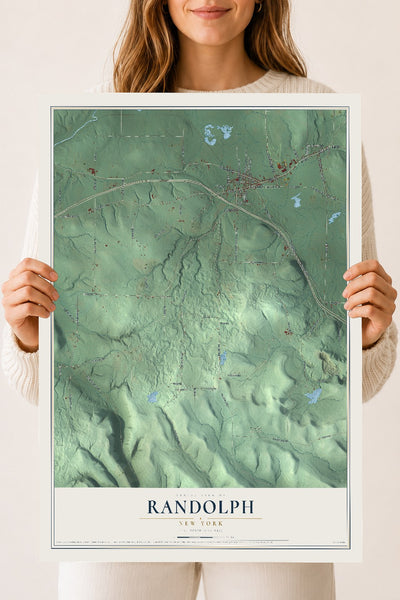 Randolph, New York map print, 18" x 24" Archival Matte Print mockup