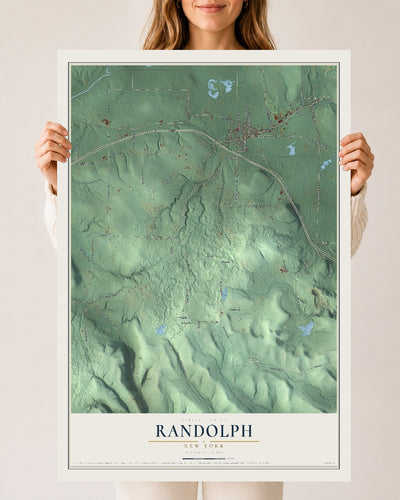 Randolph, New York map print, 24" x 36" Archival Matte Print mockup