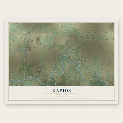 Rapids, New York map print, the full design