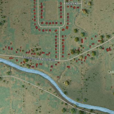 Close-up of the map of Rapids, New York print showing street and building detail