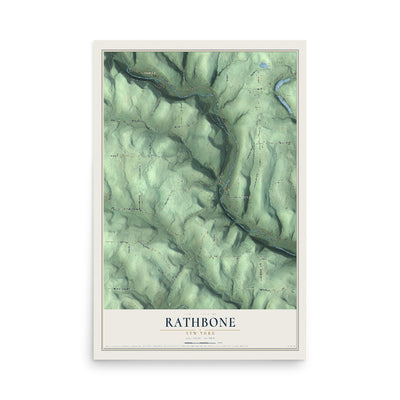 Rathbone, New York map print, 12" x 18" Archival Matte Print mockup