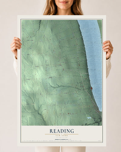 Reading, New York map print, 24" x 36" Archival Matte Print mockup