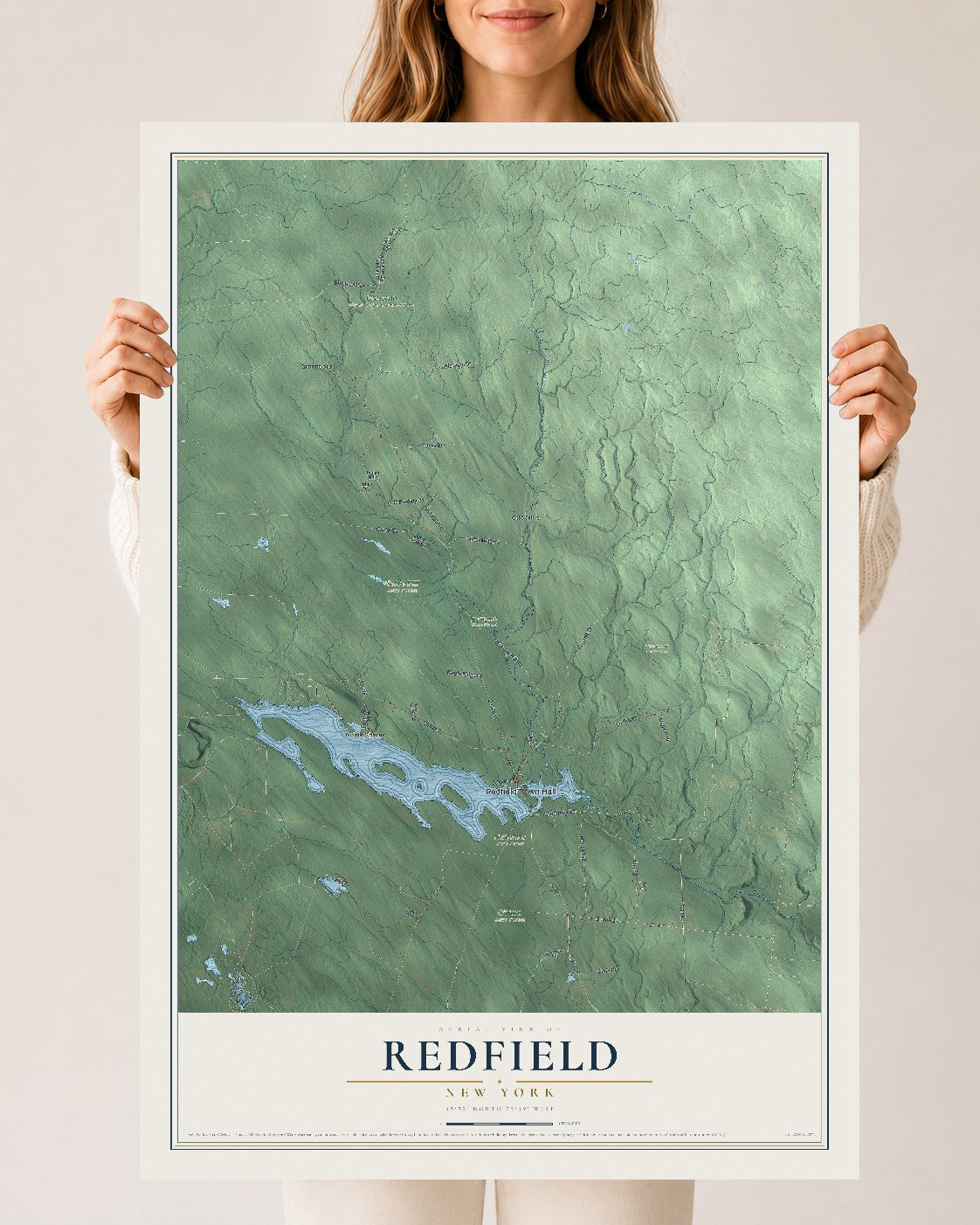 Redfield, New York map print, 24" x 36" Archival Matte Print mockup