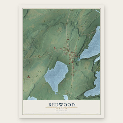Redwood, New York map print, the full design