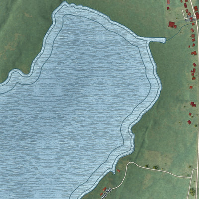 Close-up of the map of Redwood, New York print showing street and building detail