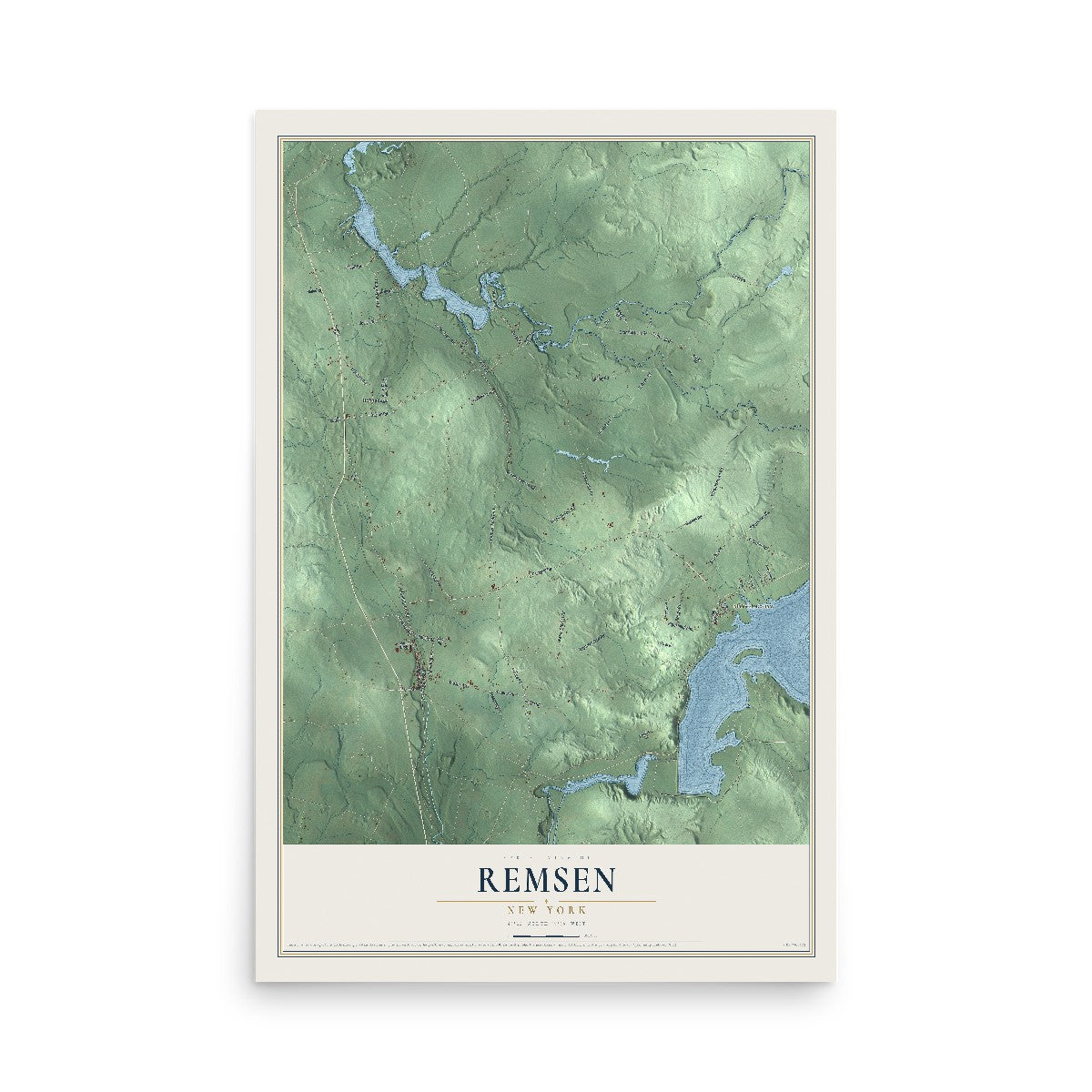 Remsen, New York map print, 12" x 18" Archival Matte Print mockup