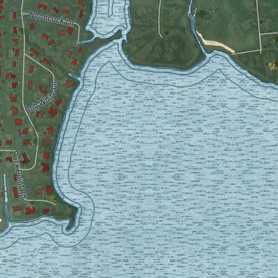 Close-up 2 of the Remsenburg-Speonk, New York map artwork