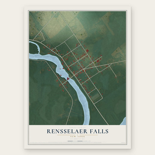 Rensselaer Falls, New York map print, the full design