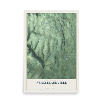 Rensselaerville, New York map print, 12" x 18" Archival Matte Print mockup