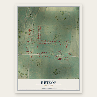 Retsof, New York map print, the full design