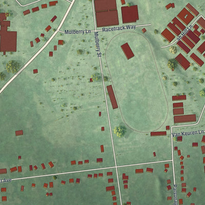 Close-up 2 of the Rhinebeck, New York map artwork