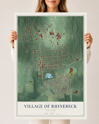 Rhinebeck, New York map print, 24" x 36" Archival Matte Print mockup