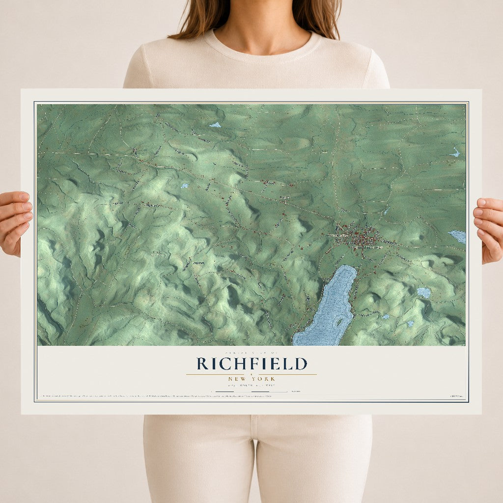 Richfield, New York map print, 18" x 24" Archival Matte Print mockup