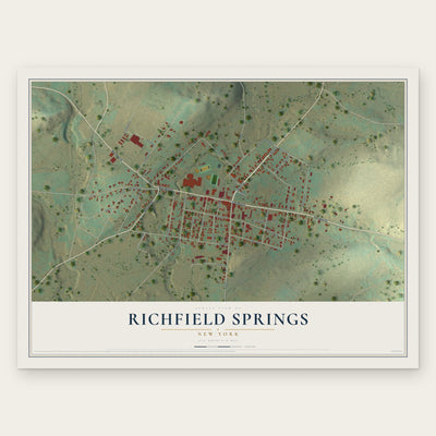 Richfield Springs, New York map print, the full design