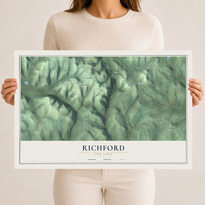 Richford, New York map print, 12" x 18" Archival Matte Print mockup
