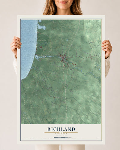 Richland, New York map print, 24" x 36" Archival Matte Print mockup