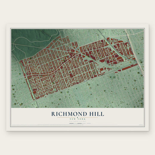 Richmond Hill, New York map print, the full design