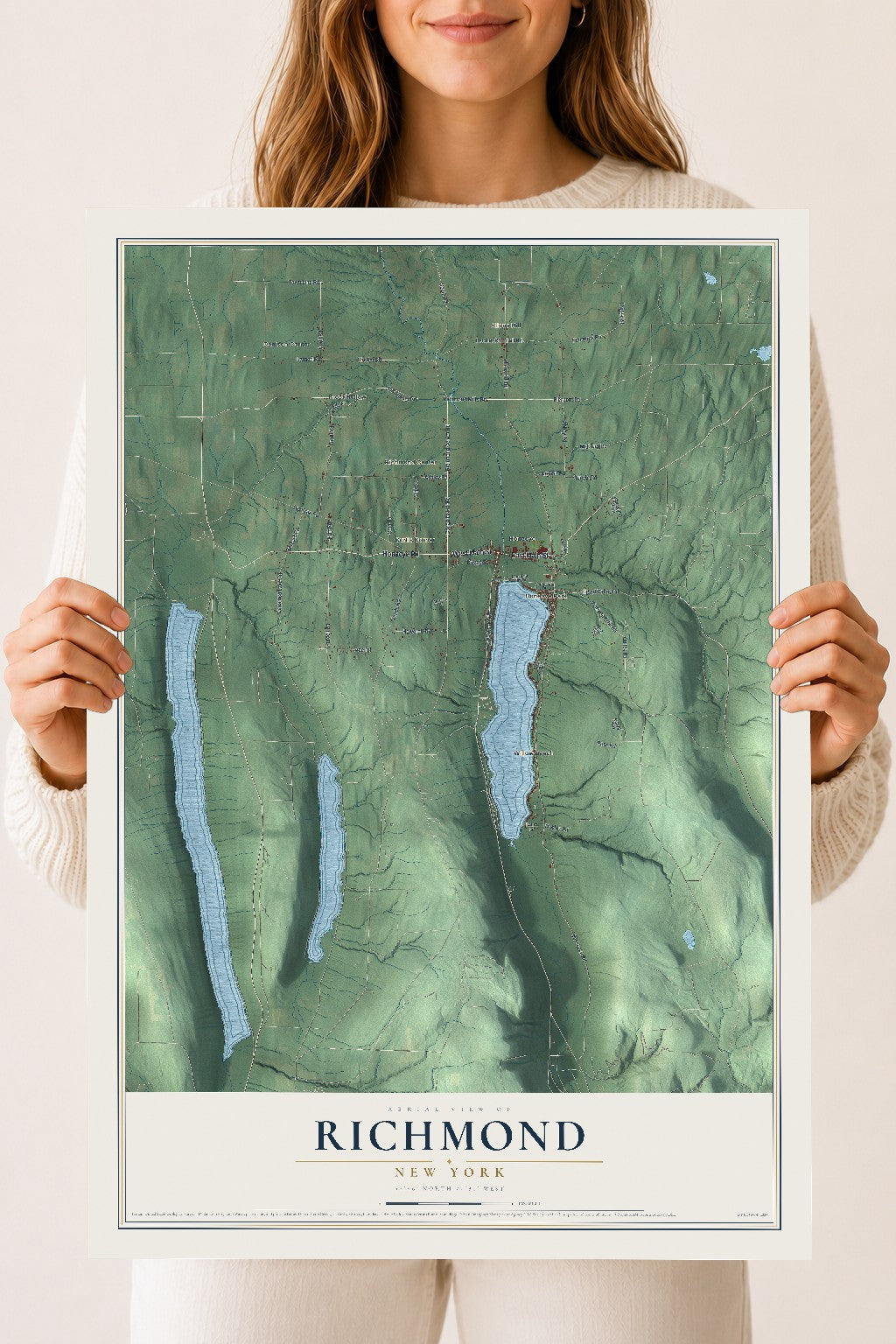 Richmond, New York map print, 18" x 24" Archival Matte Print mockup