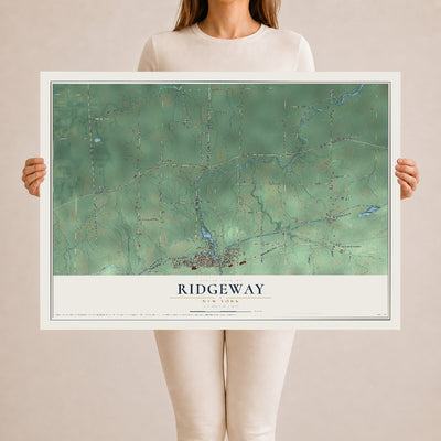 Ridgeway, New York map print, 24" x 36" Archival Matte Print mockup