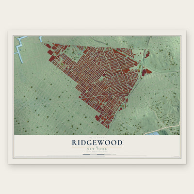 Ridgewood, New York map print, the full design
