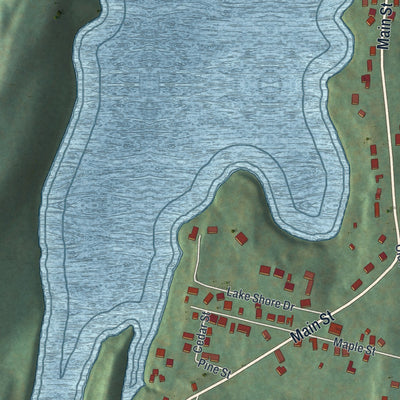 Close-up of the map of Rifton, New York print showing street and building detail