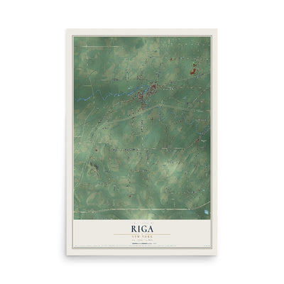 Riga, New York map print, 12" x 18" Archival Matte Print mockup