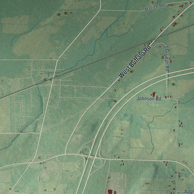 Close-up 2 of the Riga, New York map artwork