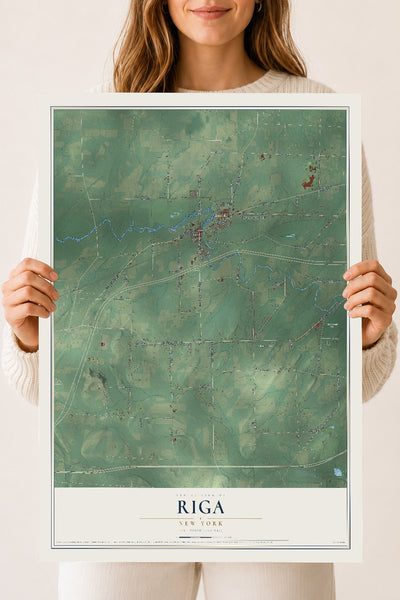 Riga, New York map print, 18" x 24" Archival Matte Print mockup