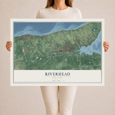 Riverhead, New York map print, 24" x 36" Archival Matte Print mockup