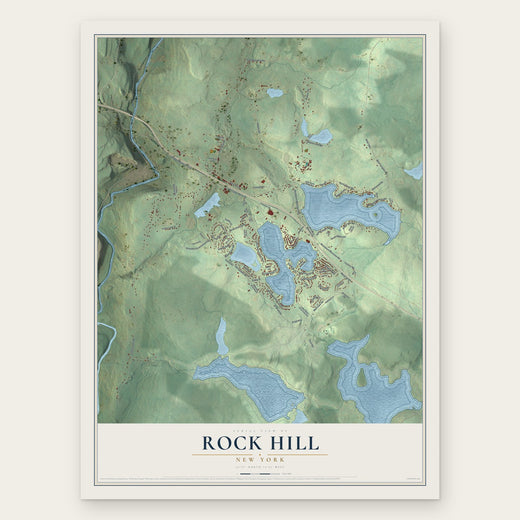 Rock Hill, New York map print, the full design
