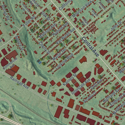 Close-up 2 of the Roessleville, New York map artwork