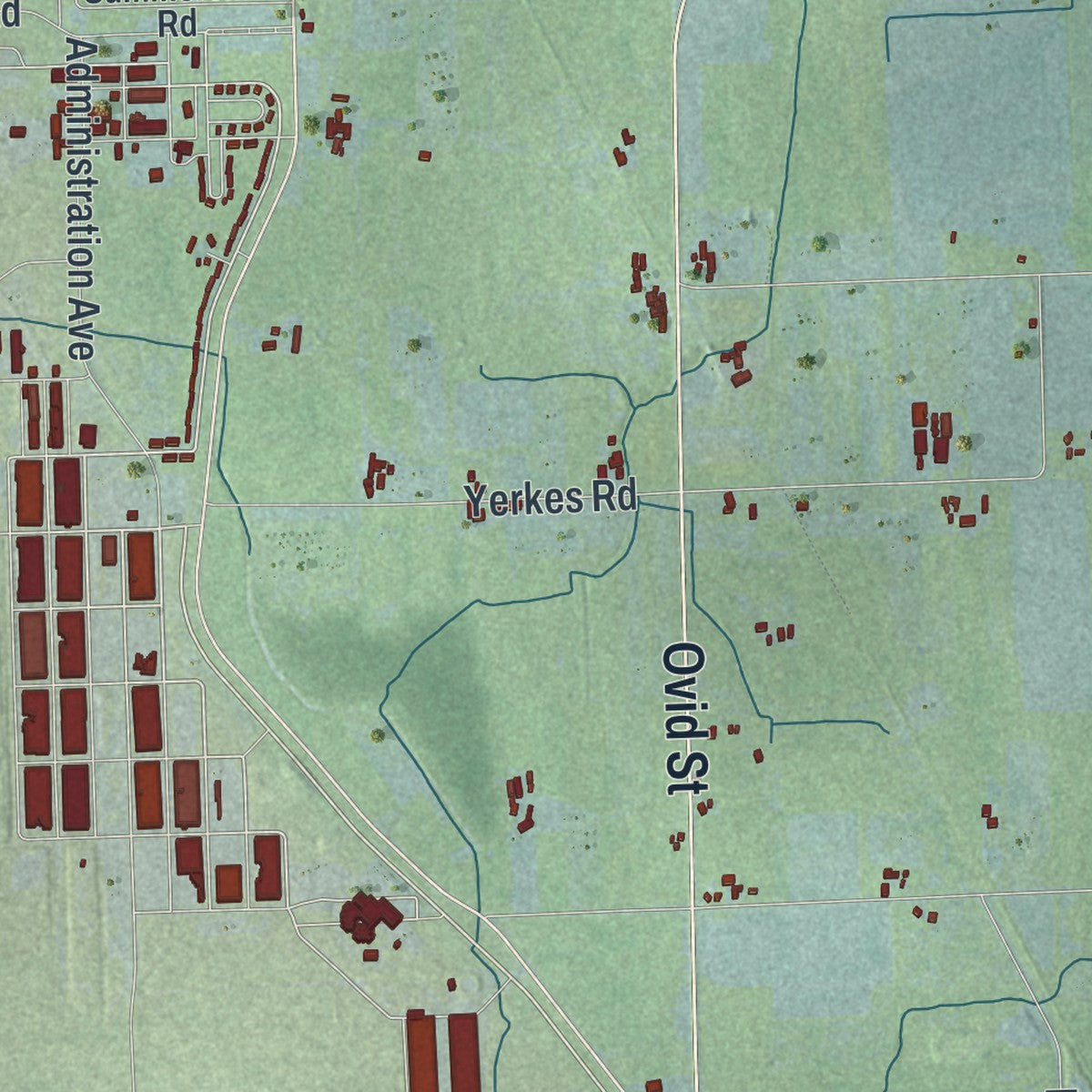 Close-up 1 of the Romulus, New York map artwork