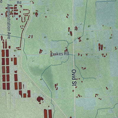 Close-up 1 of the Romulus, New York map artwork