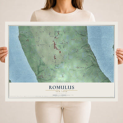 Romulus, New York map print, 18" x 24" Archival Matte Print mockup
