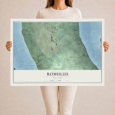 Romulus, New York map print, 24" x 36" Archival Matte Print mockup