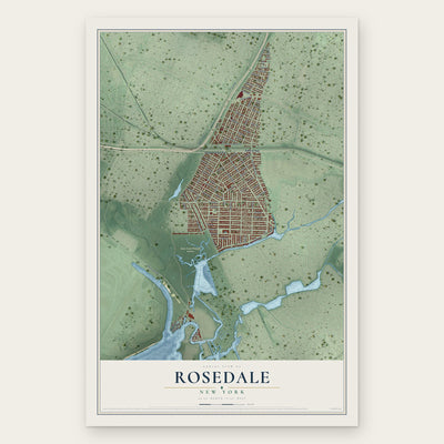 Rosedale, New York map print, the full design