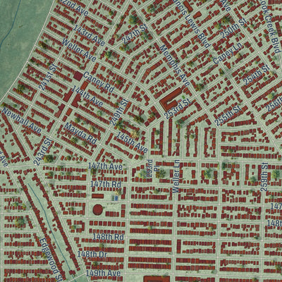 Close-up of the map of Rosedale, New York print showing street and building detail
