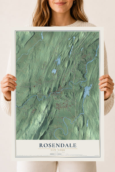Rosendale, New York map print, 18" x 24" Archival Matte Print mockup