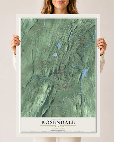 Rosendale, New York map print, 24" x 36" Archival Matte Print mockup