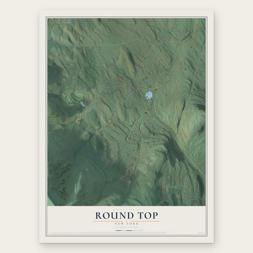 Round Top, New York map print, the full design