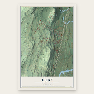 Ruby, New York map print, the full design