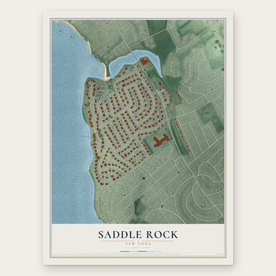 Saddle Rock, New York map print, the full design